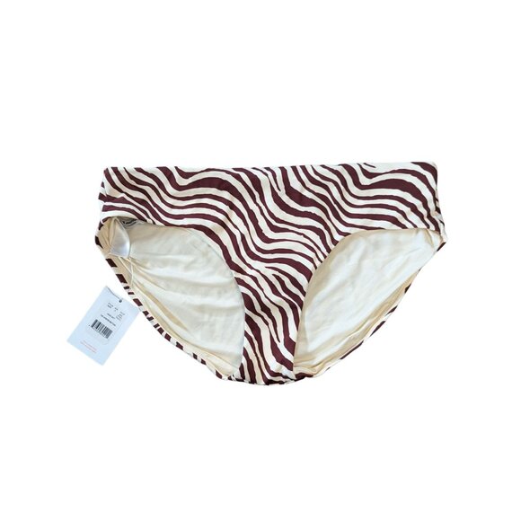 Andie Swim The Hipster Bottom Bias Striped Truffle Eco Nylon Size Medium - Picture 3 of 9